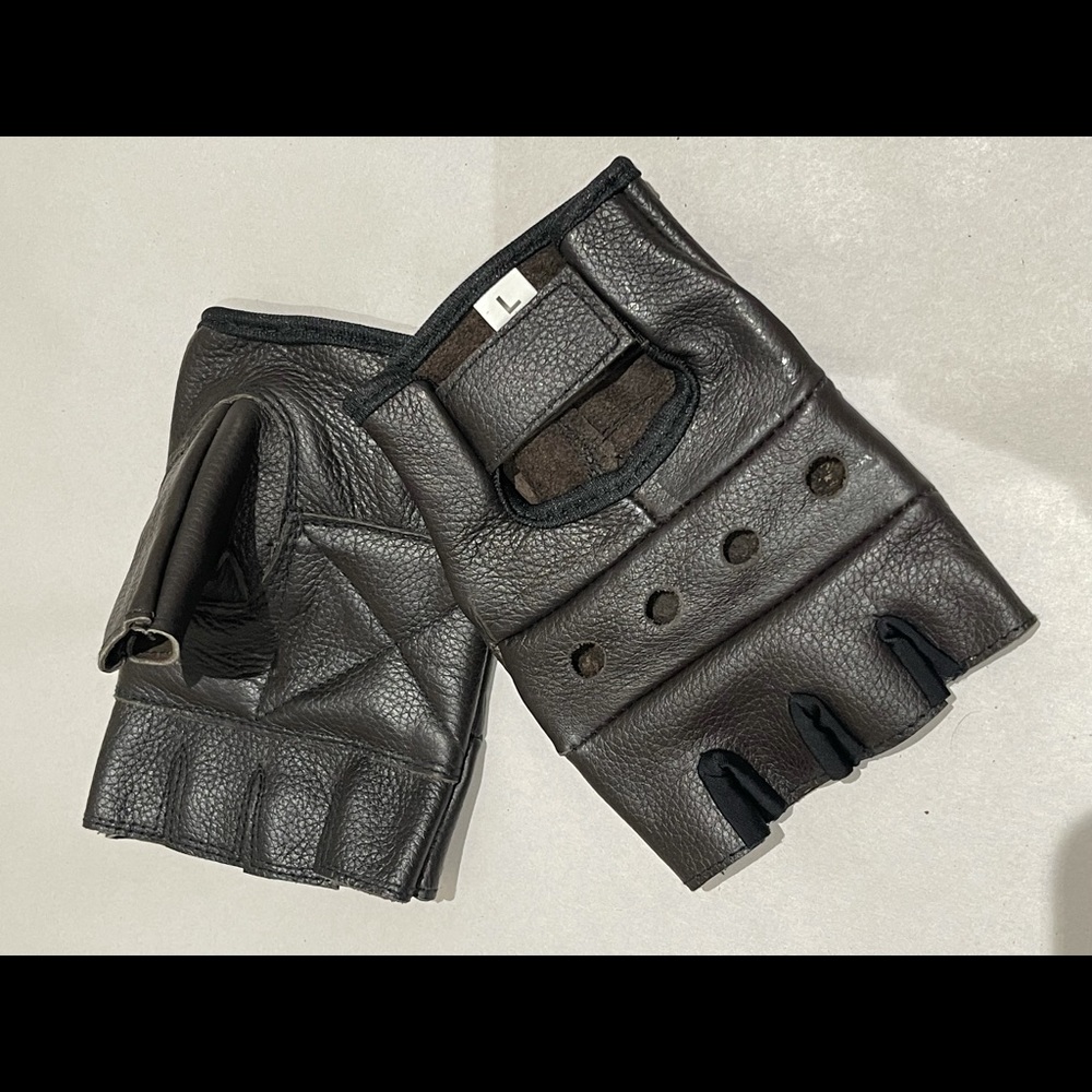 Men leather fingerless gloves - Picture 4 of 5